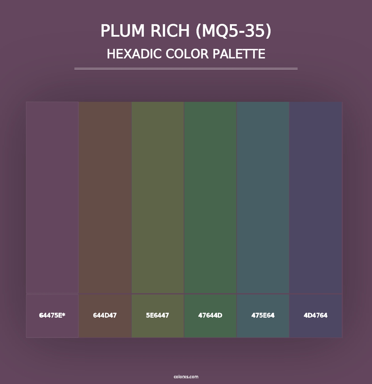 Plum Rich (MQ5-35) - Hexadic Color Palette