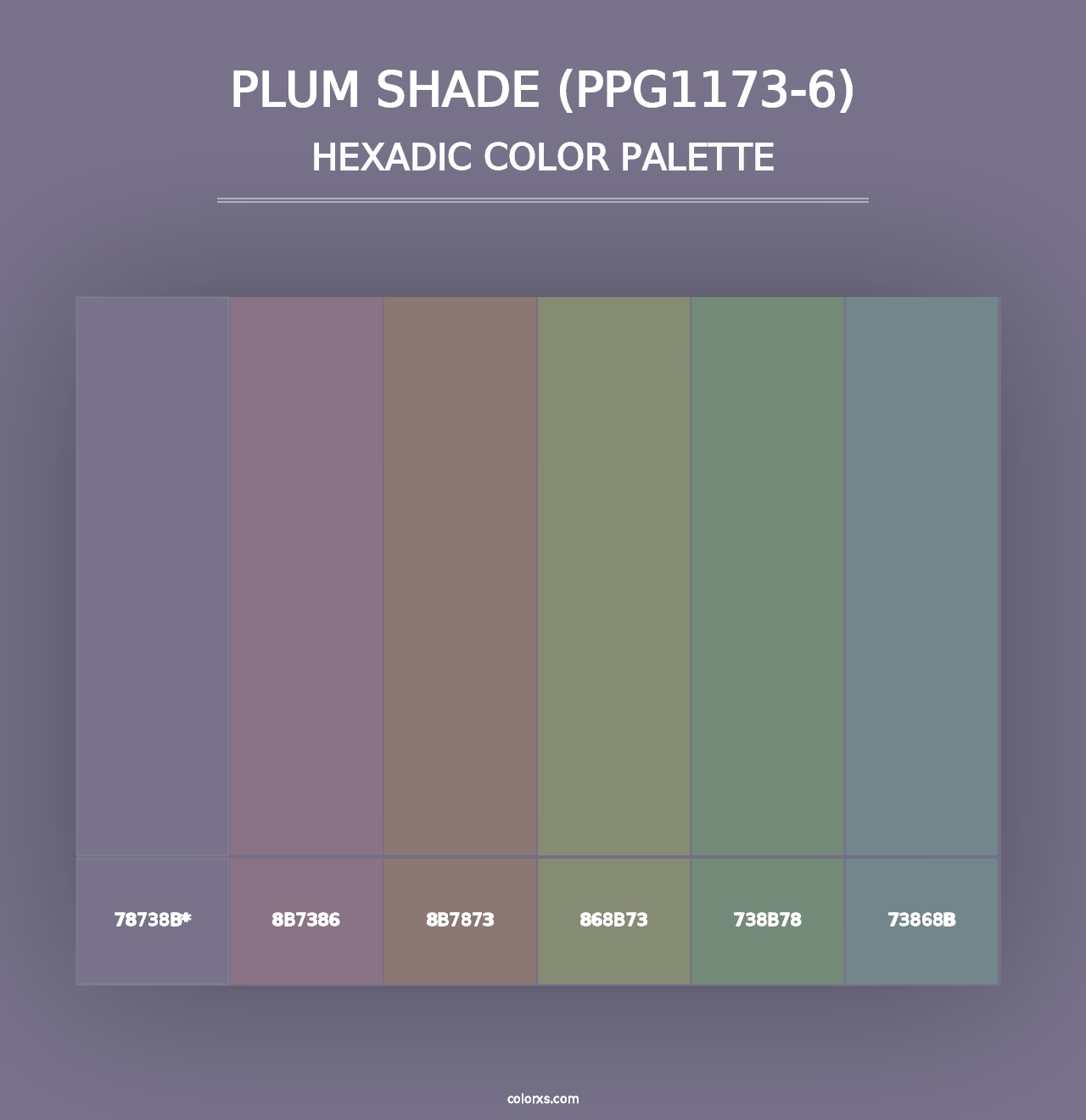 Plum Shade (PPG1173-6) - Hexadic Color Palette