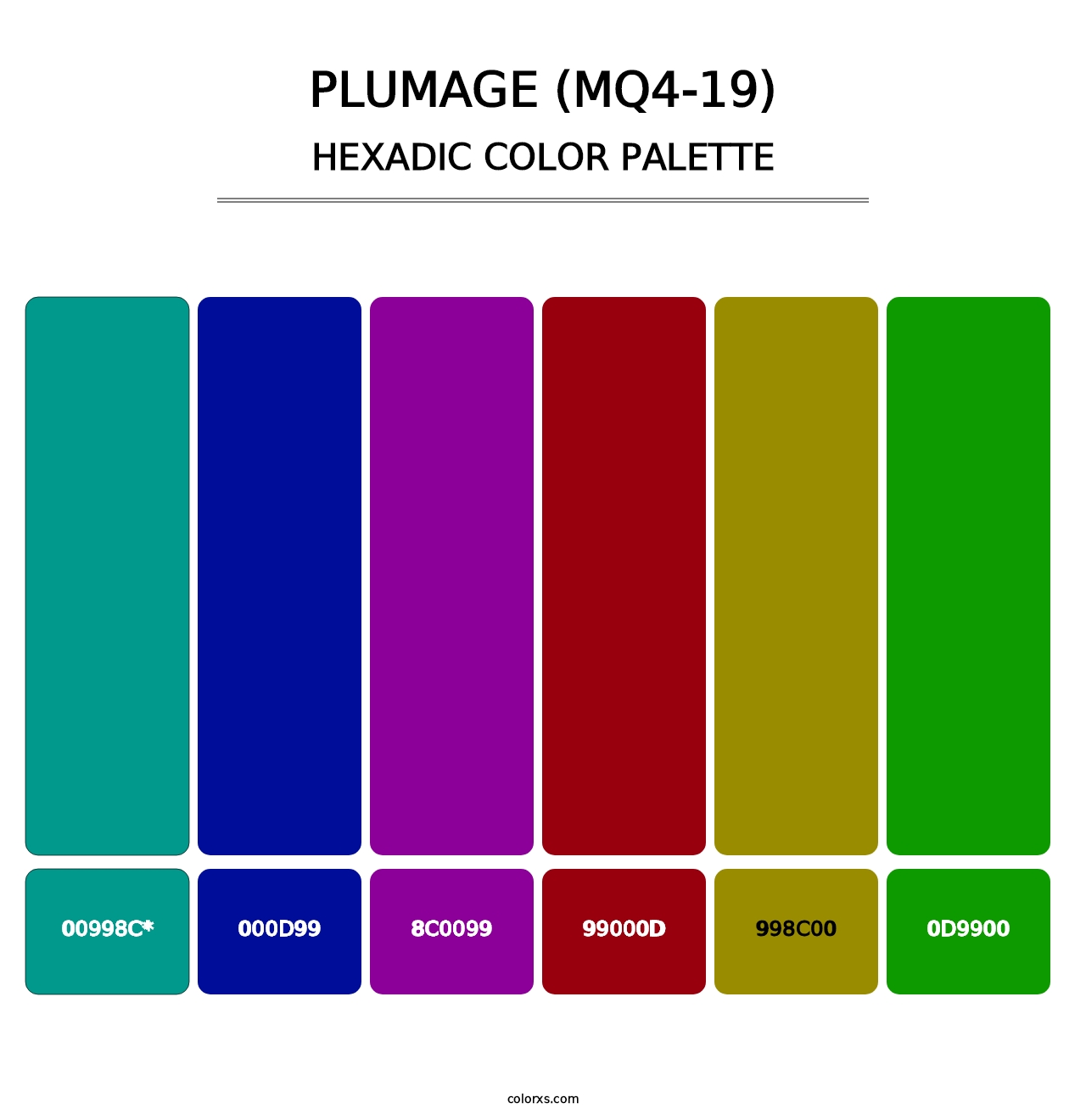 Plumage (MQ4-19) - Hexadic Color Palette