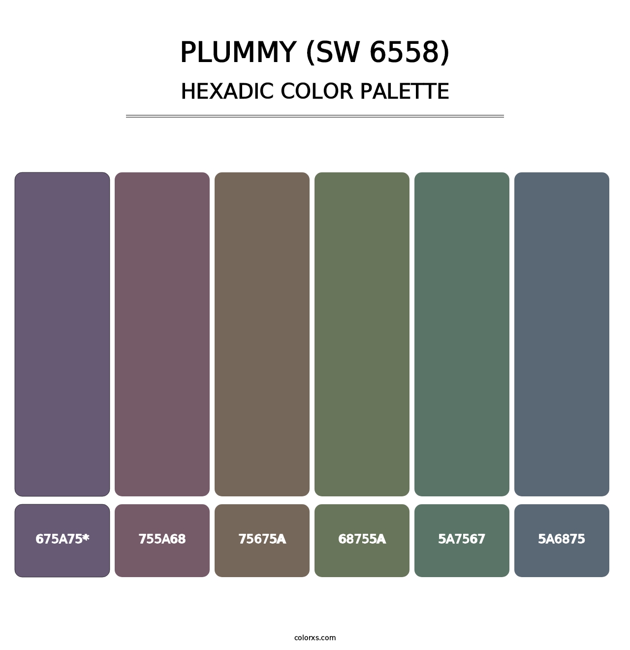 Plummy (SW 6558) - Hexadic Color Palette