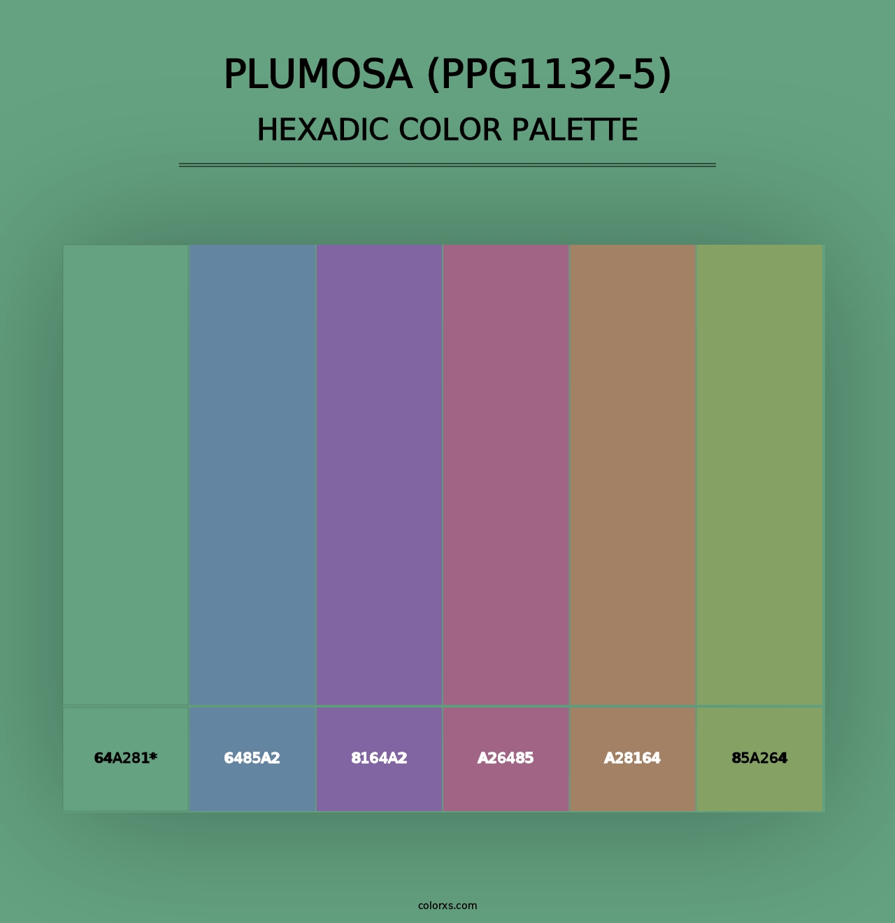 Plumosa (PPG1132-5) - Hexadic Color Palette