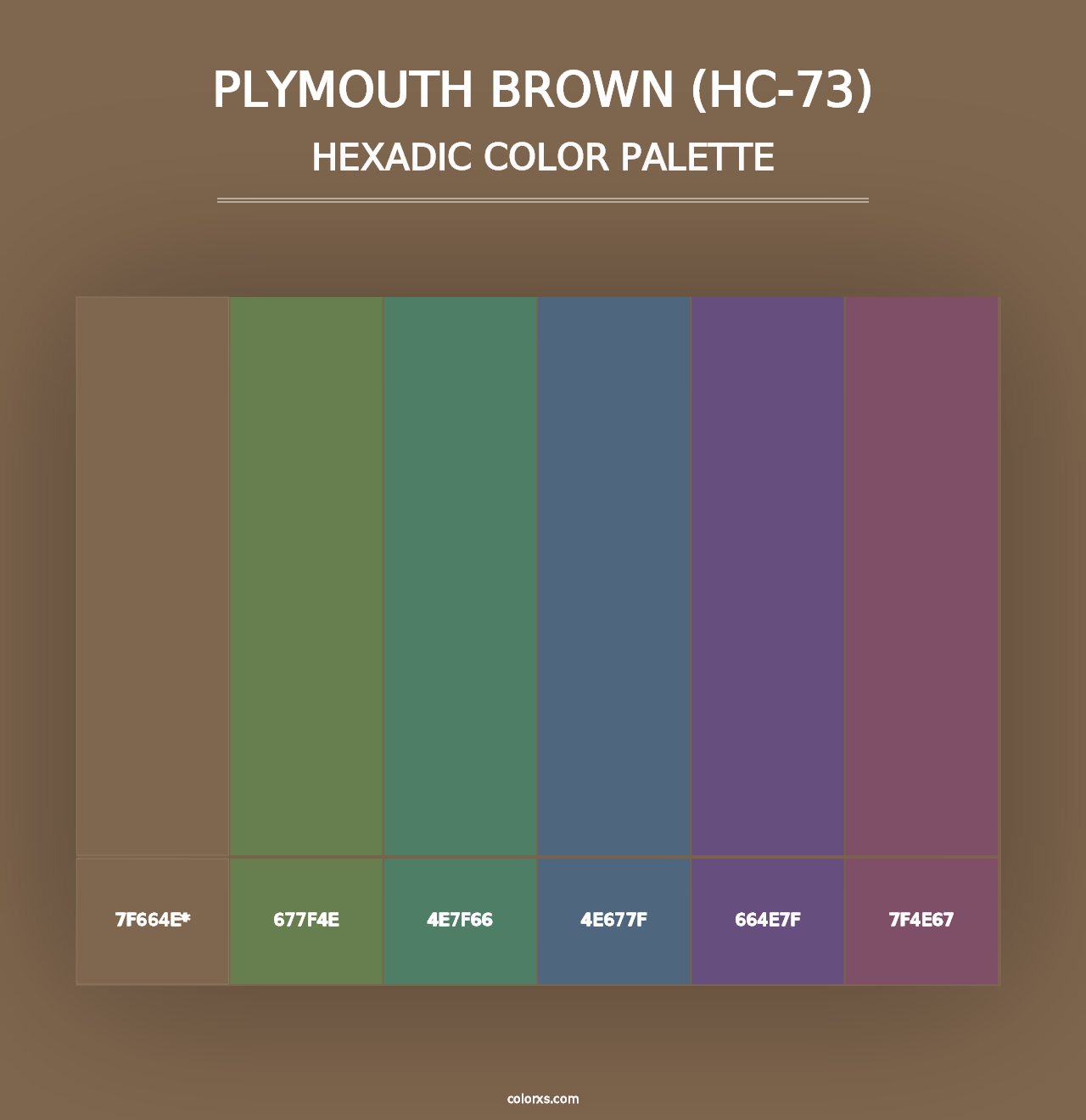 Plymouth Brown (HC-73) - Hexadic Color Palette