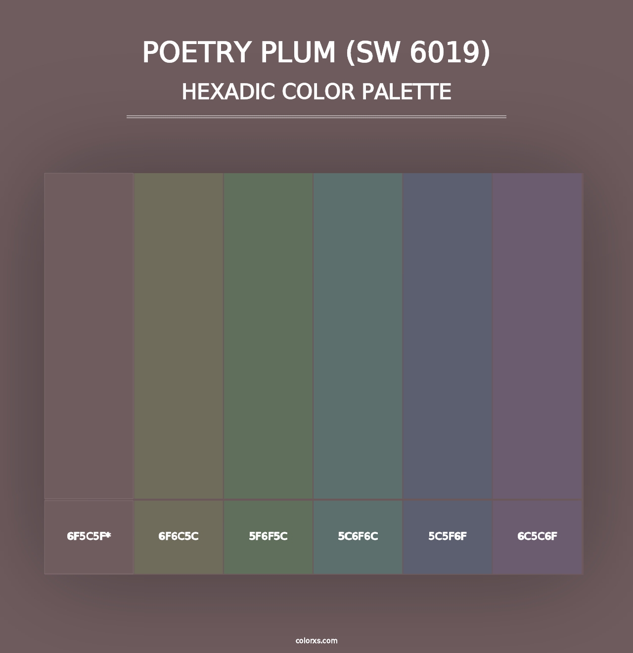 Poetry Plum (SW 6019) - Hexadic Color Palette