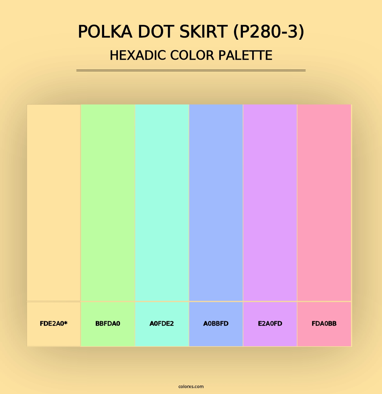 Polka Dot Skirt (P280-3) - Hexadic Color Palette