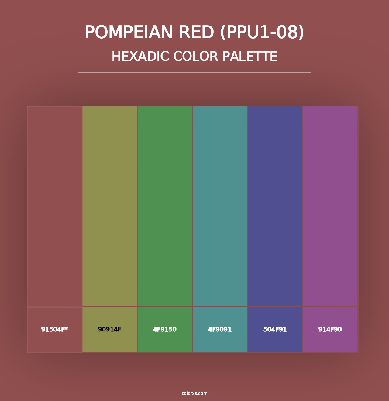 Pompeian Red (PPU1-08) - Hexadic Color Palette