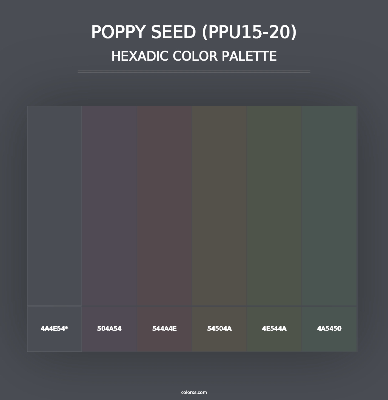 Poppy Seed (PPU15-20) - Hexadic Color Palette