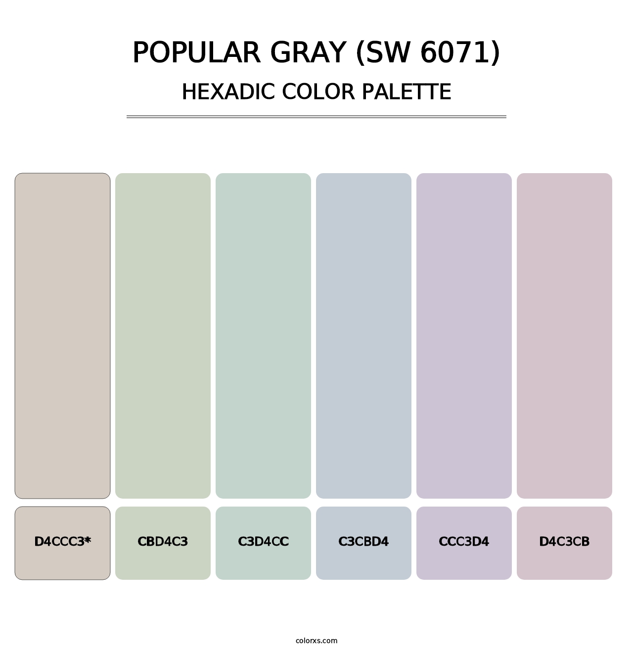 Popular Gray (SW 6071) - Hexadic Color Palette