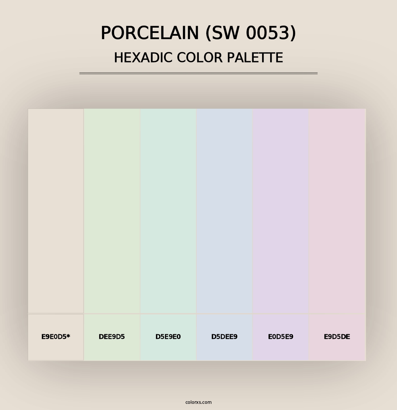 Porcelain (SW 0053) - Hexadic Color Palette