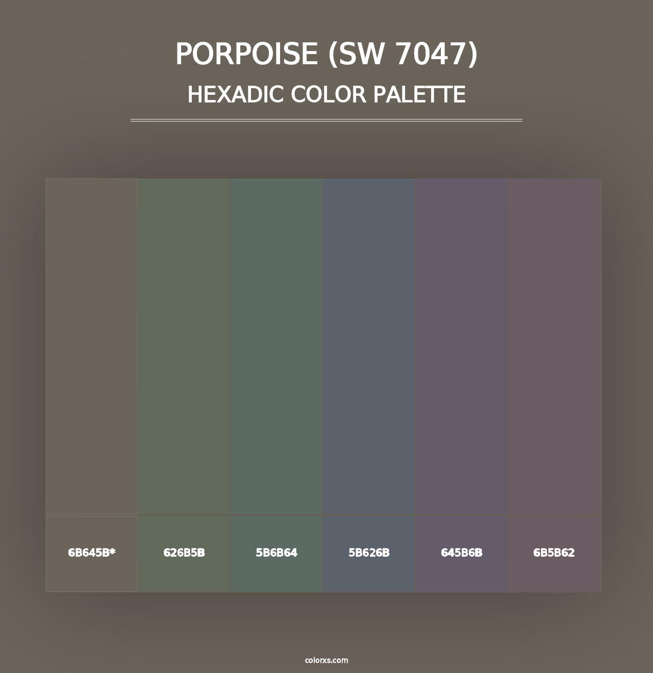 Porpoise (SW 7047) - Hexadic Color Palette