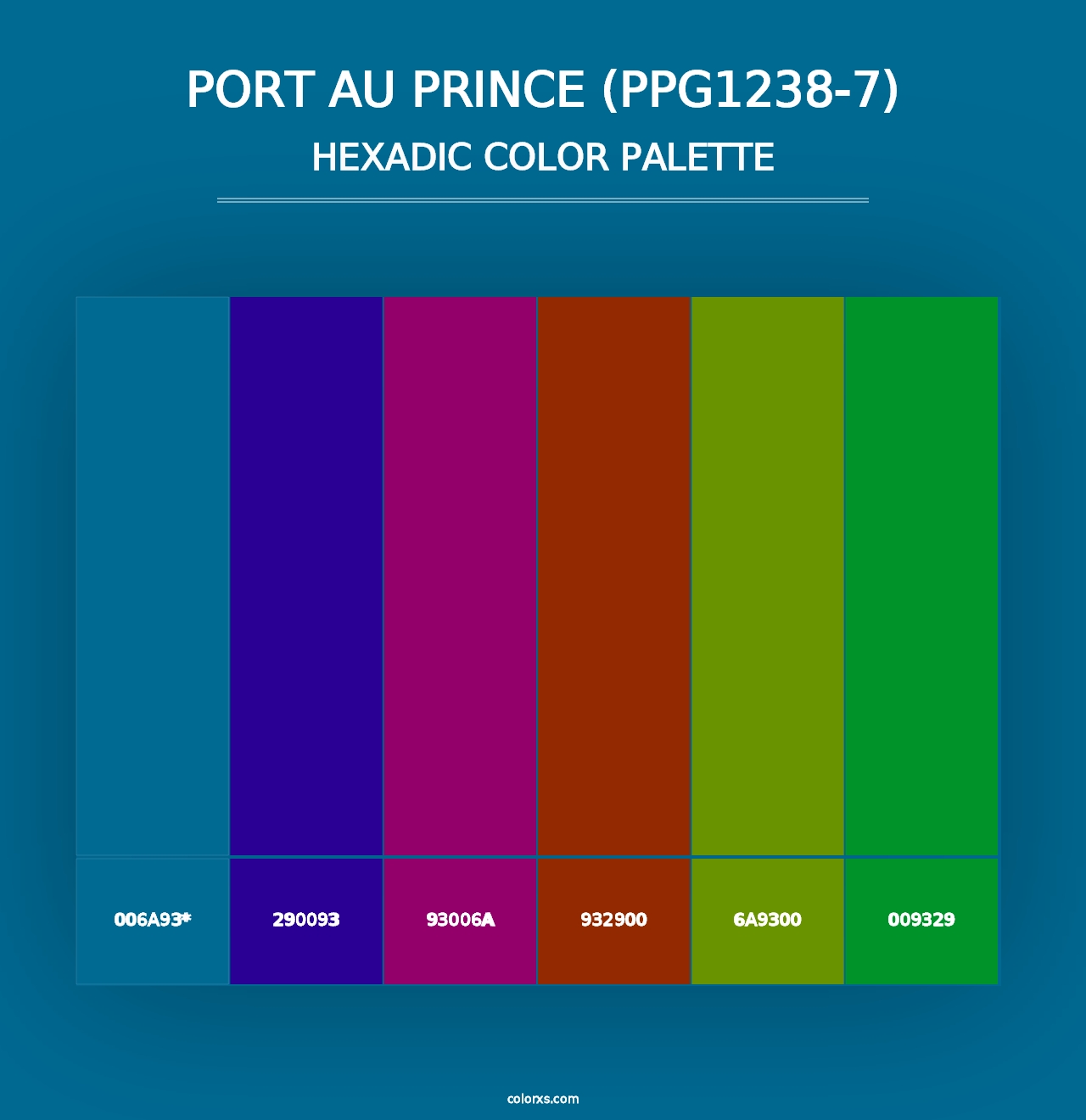 Port Au Prince (PPG1238-7) - Hexadic Color Palette