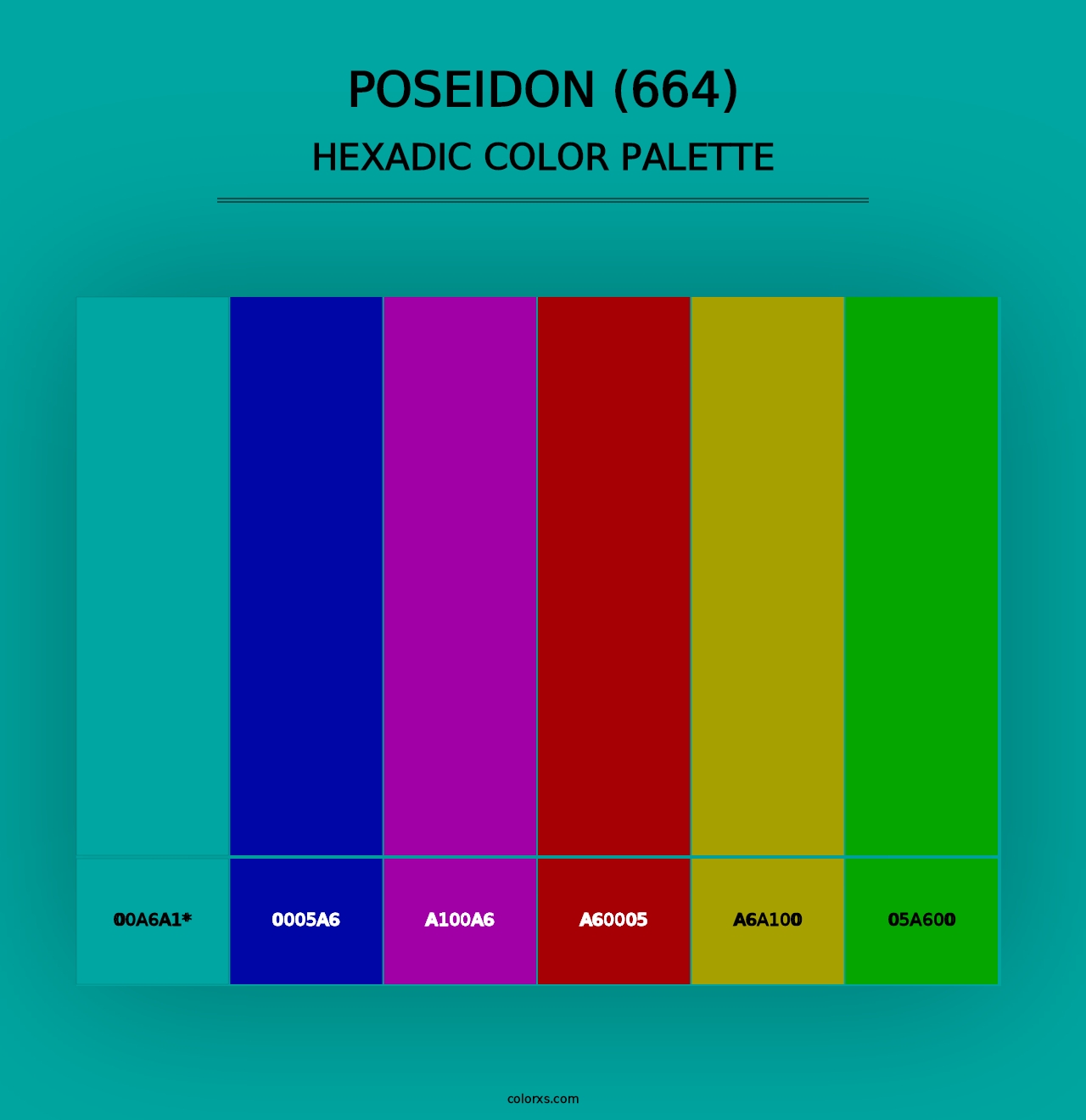 Poseidon (664) - Hexadic Color Palette