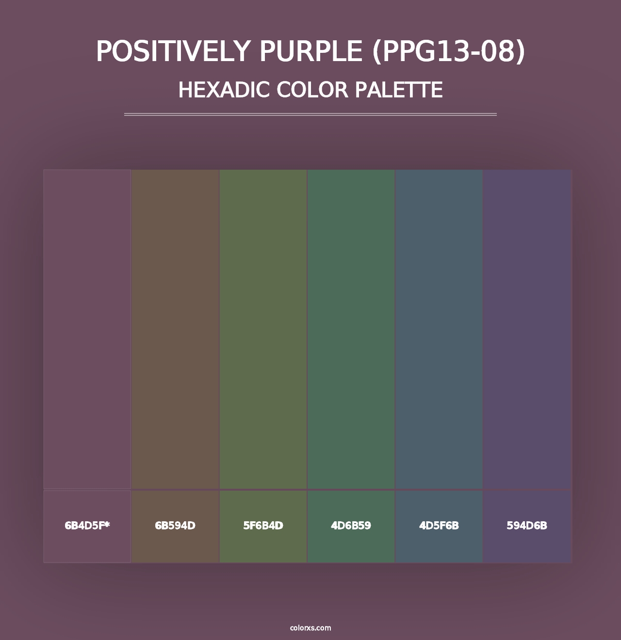 Positively Purple (PPG13-08) - Hexadic Color Palette