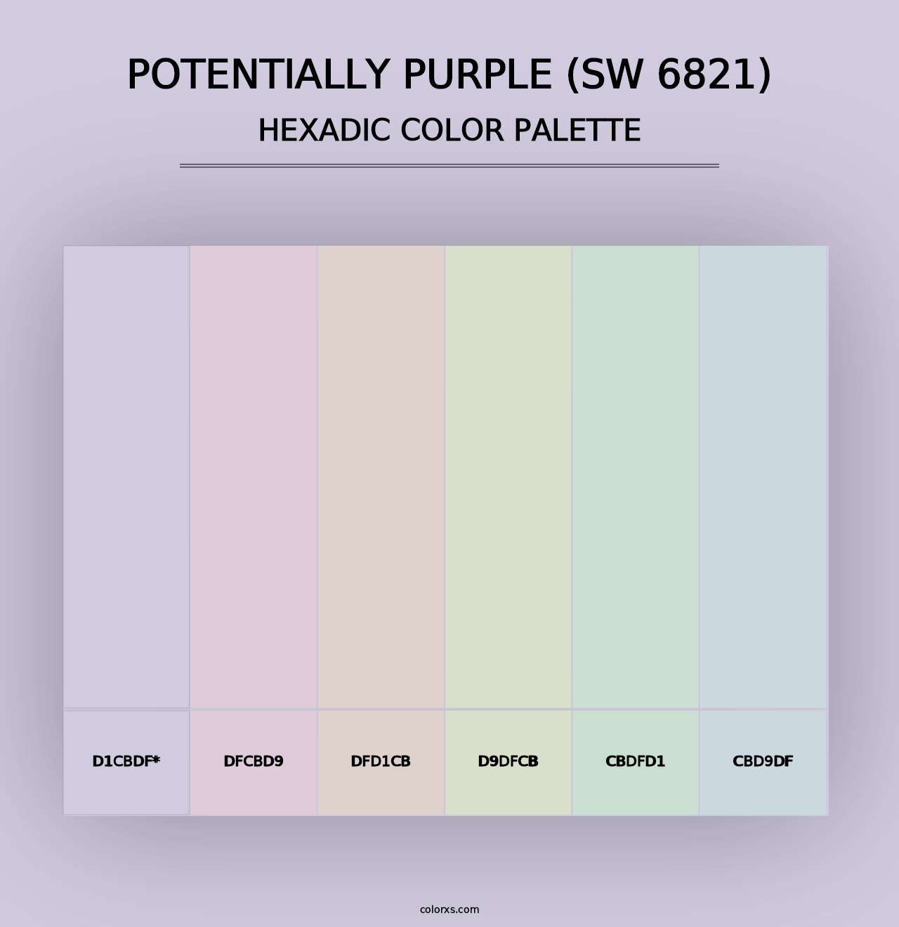 Potentially Purple (SW 6821) - Hexadic Color Palette