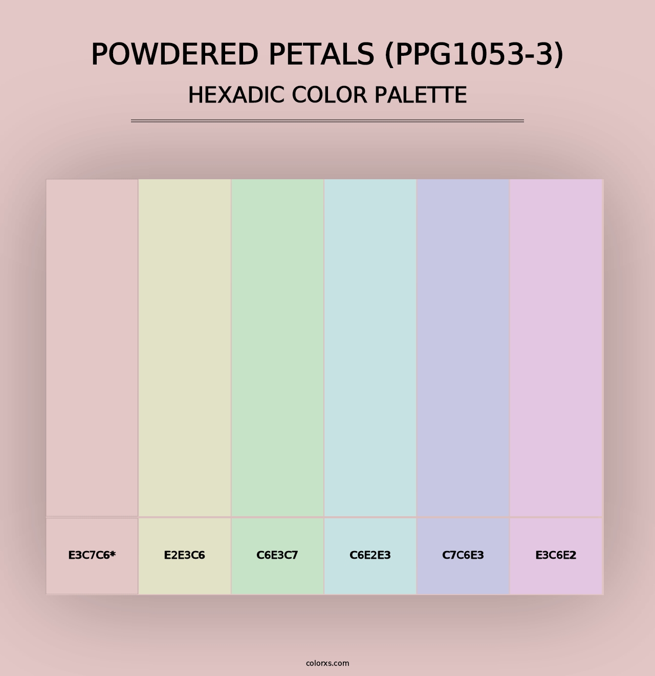 Powdered Petals (PPG1053-3) - Hexadic Color Palette