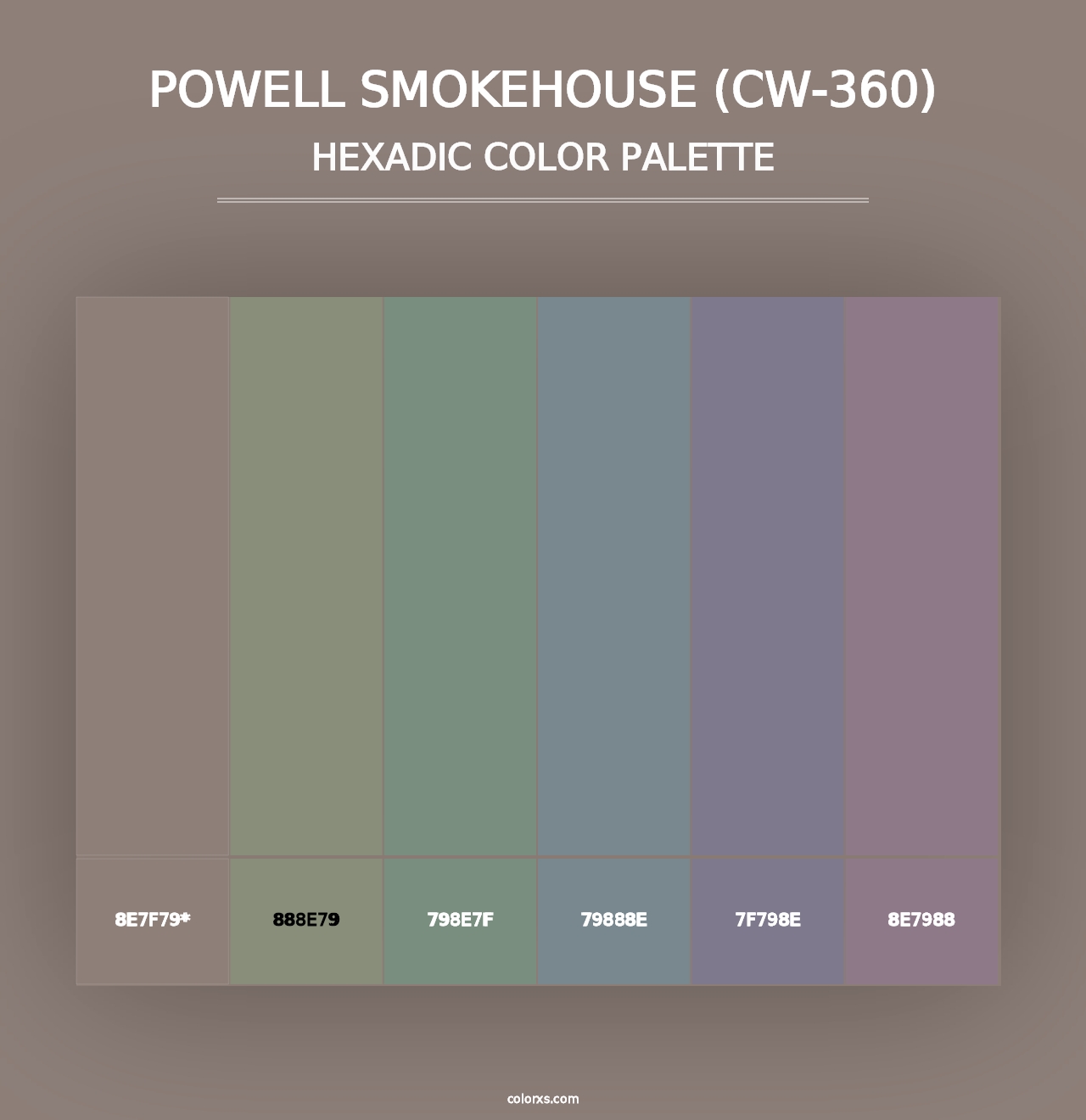 Powell Smokehouse (CW-360) - Hexadic Color Palette