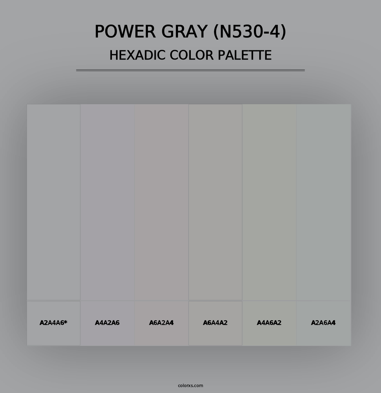 Power Gray (N530-4) - Hexadic Color Palette