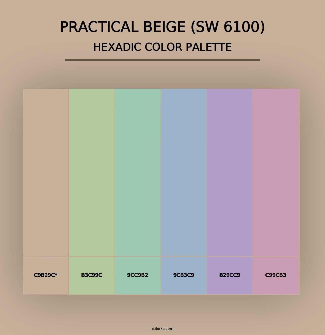 Practical Beige (SW 6100) - Hexadic Color Palette