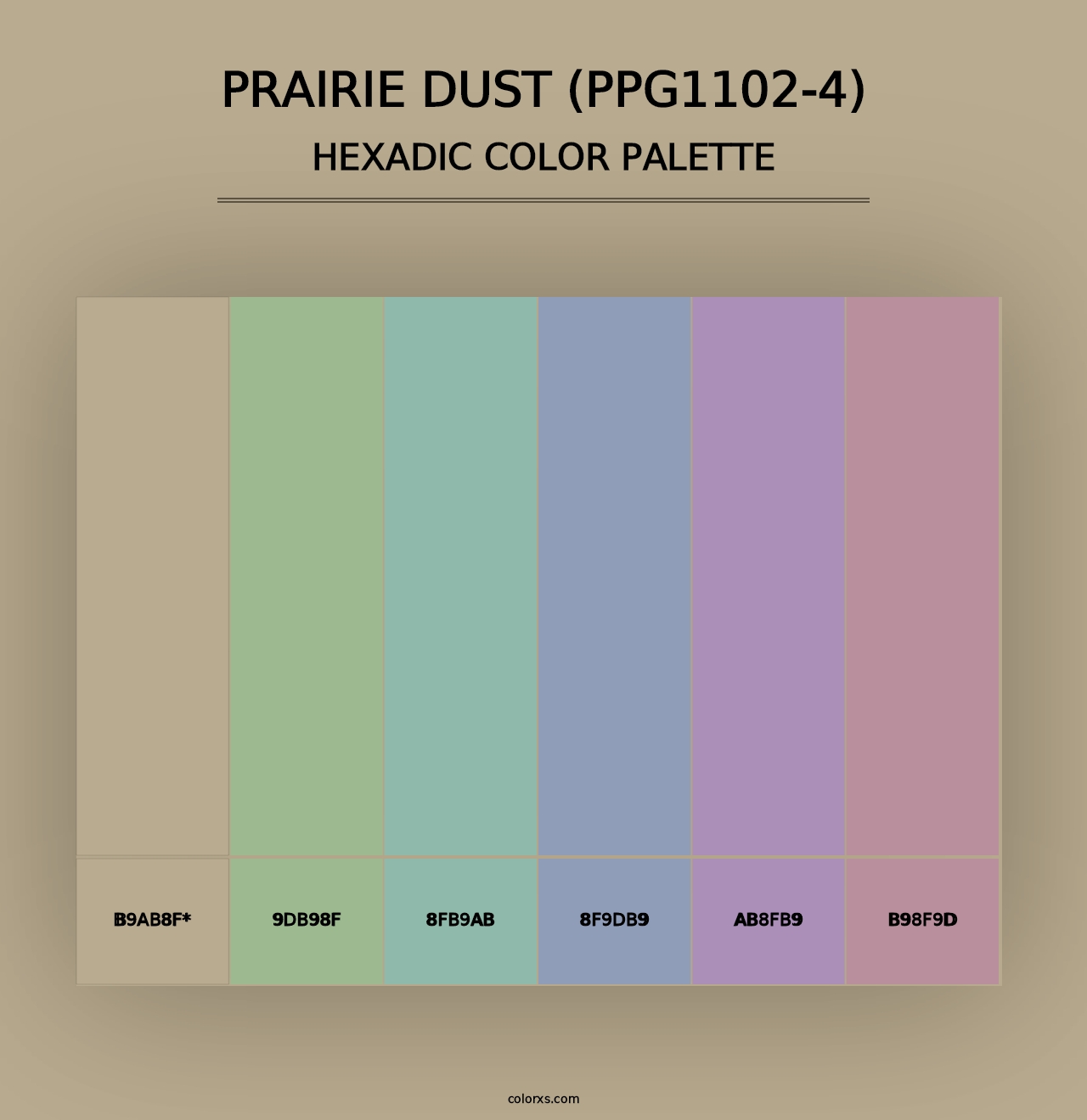 Prairie Dust (PPG1102-4) - Hexadic Color Palette