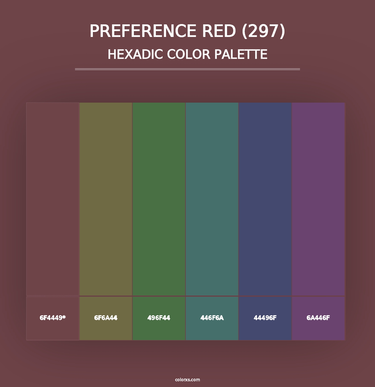 Preference Red (297) - Hexadic Color Palette