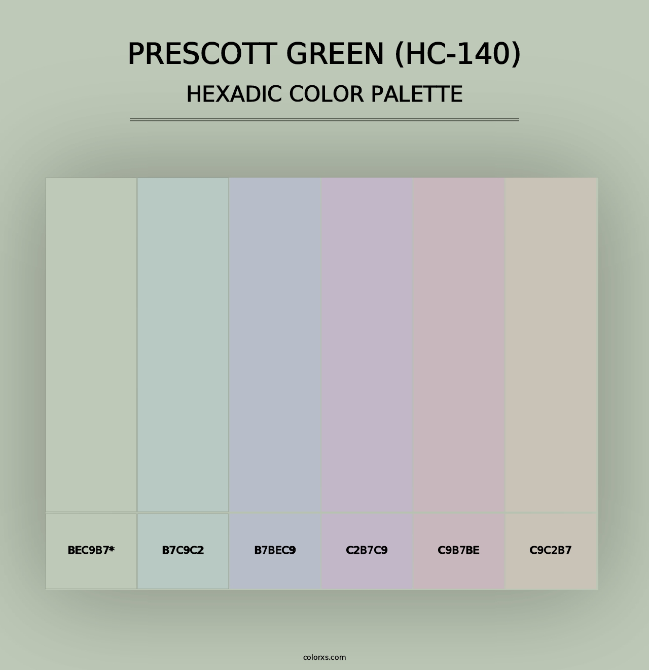 Prescott Green (HC-140) - Hexadic Color Palette