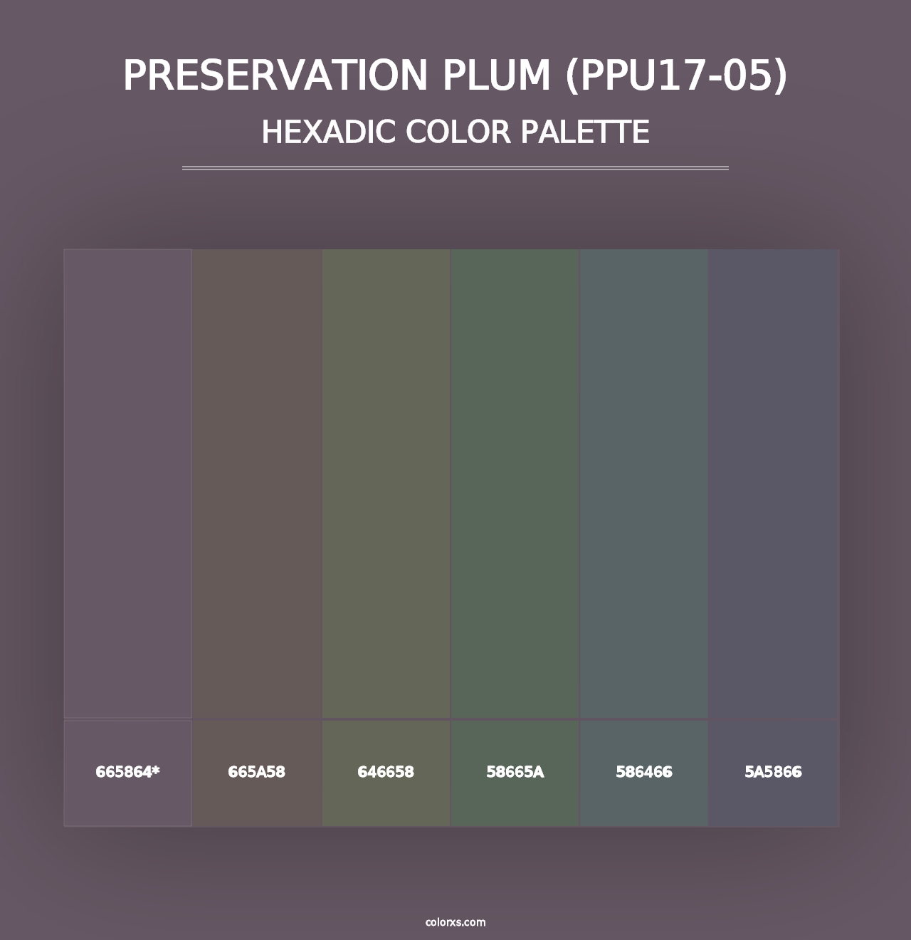 Preservation Plum (PPU17-05) - Hexadic Color Palette