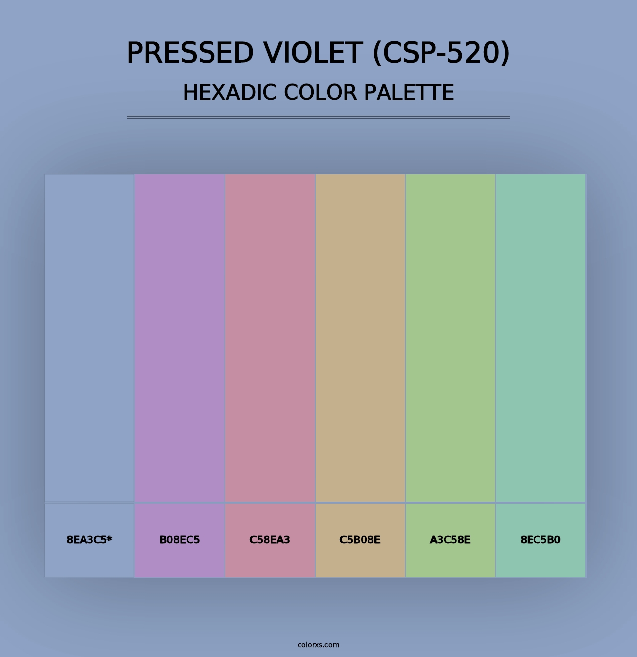 Pressed Violet (CSP-520) - Hexadic Color Palette