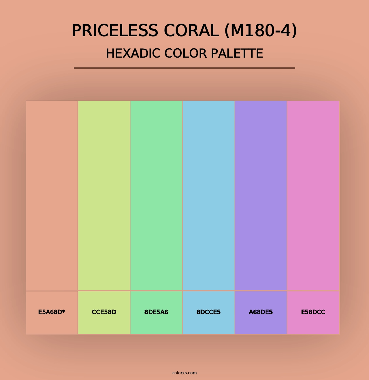 Priceless Coral (M180-4) - Hexadic Color Palette