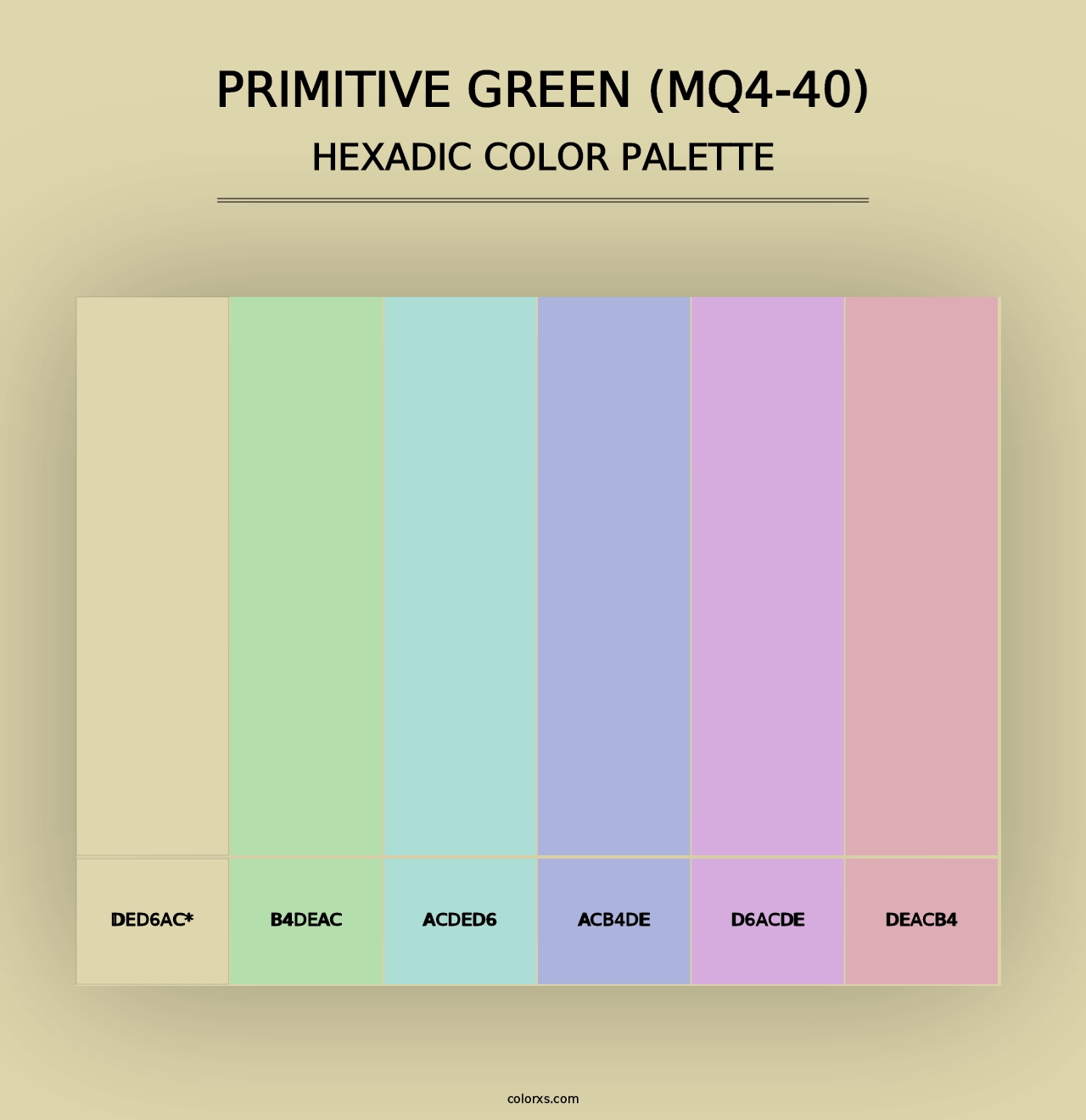 Primitive Green (MQ4-40) - Hexadic Color Palette