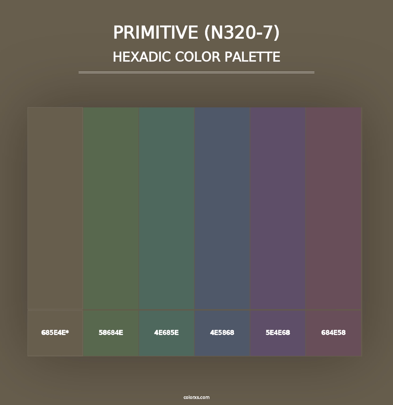 Primitive (N320-7) - Hexadic Color Palette