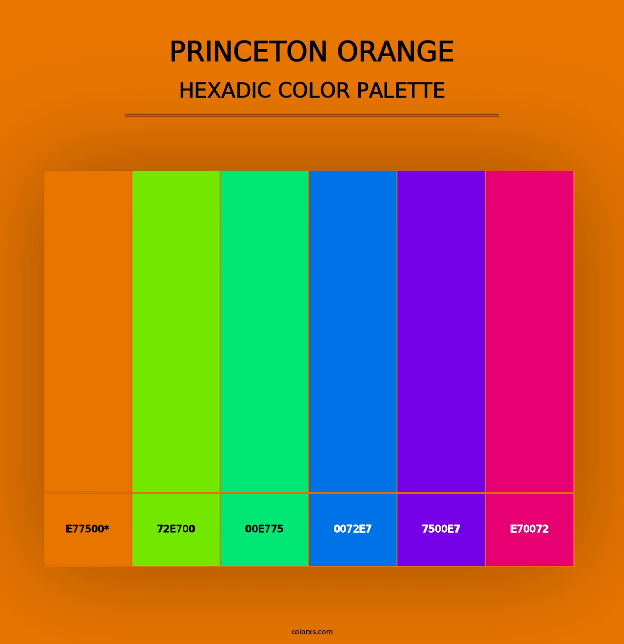 Princeton orange - Hexadic Color Palette