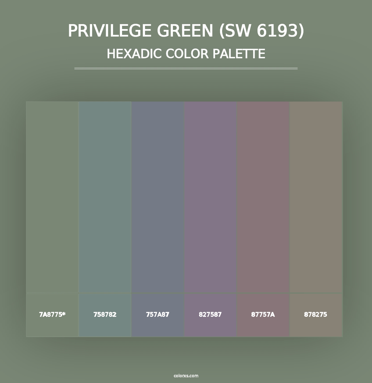 Privilege Green (SW 6193) - Hexadic Color Palette