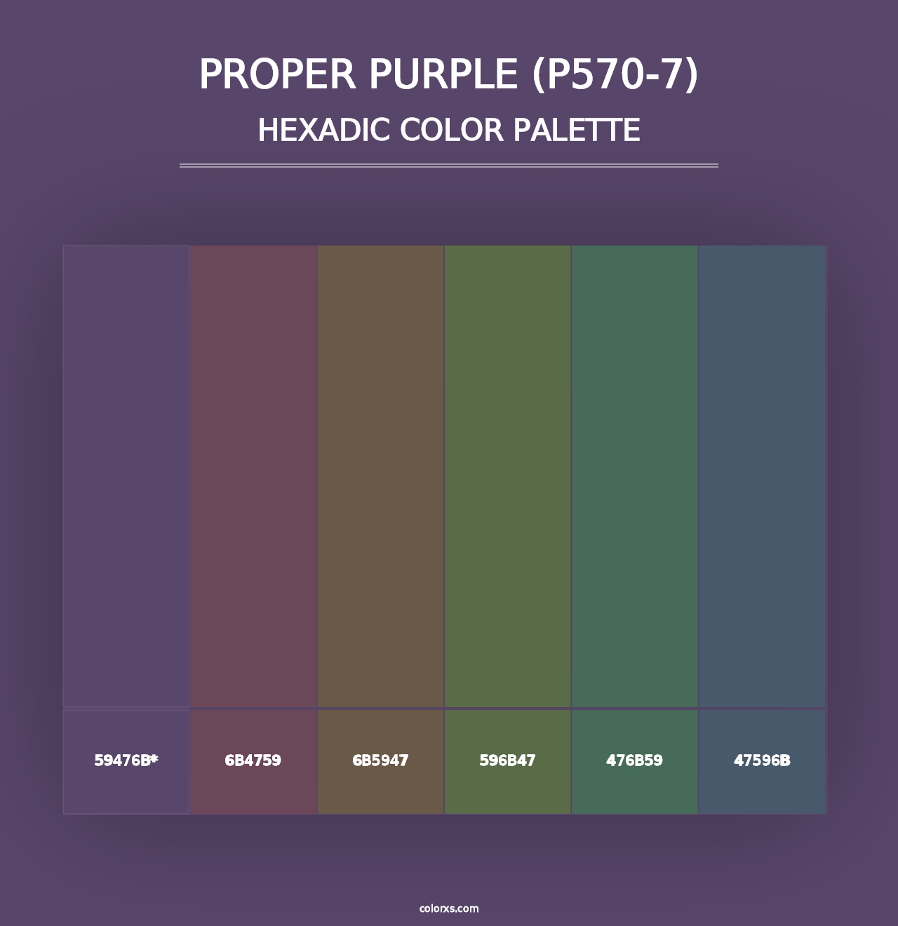 Proper Purple (P570-7) - Hexadic Color Palette