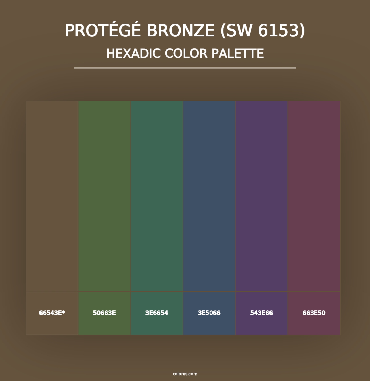 Protégé Bronze (SW 6153) - Hexadic Color Palette