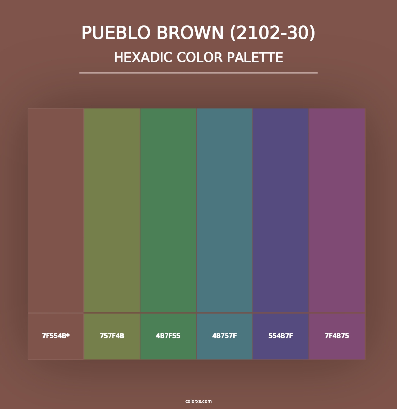 Pueblo Brown (2102-30) - Hexadic Color Palette