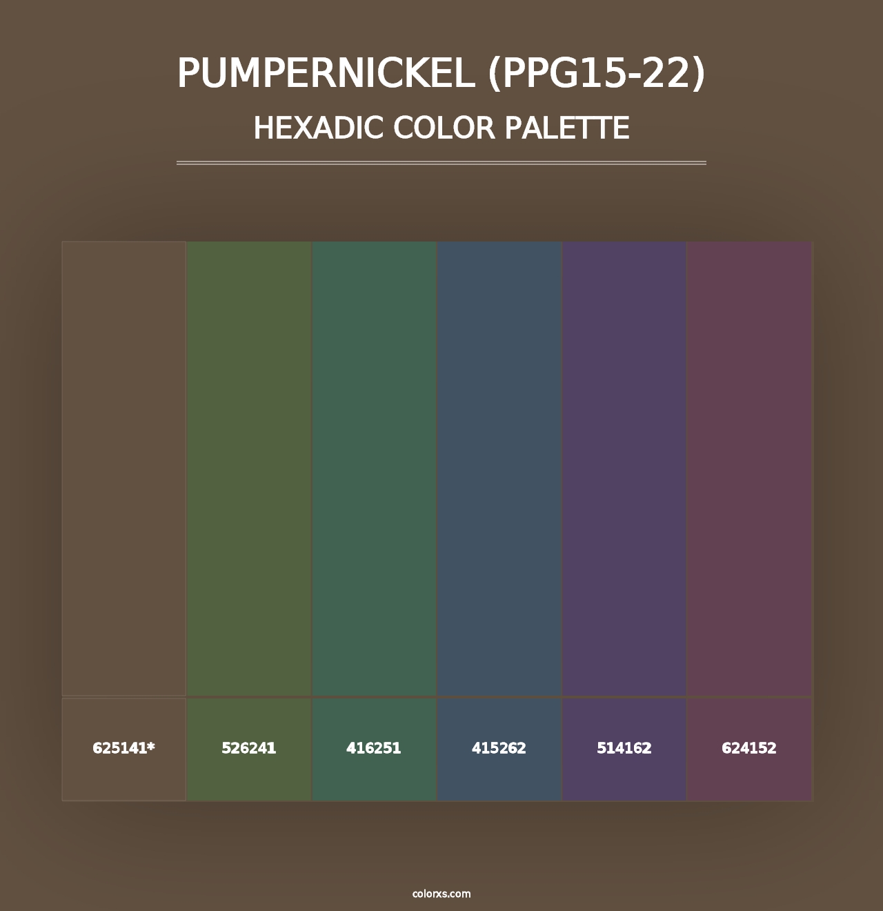 Pumpernickel (PPG15-22) - Hexadic Color Palette