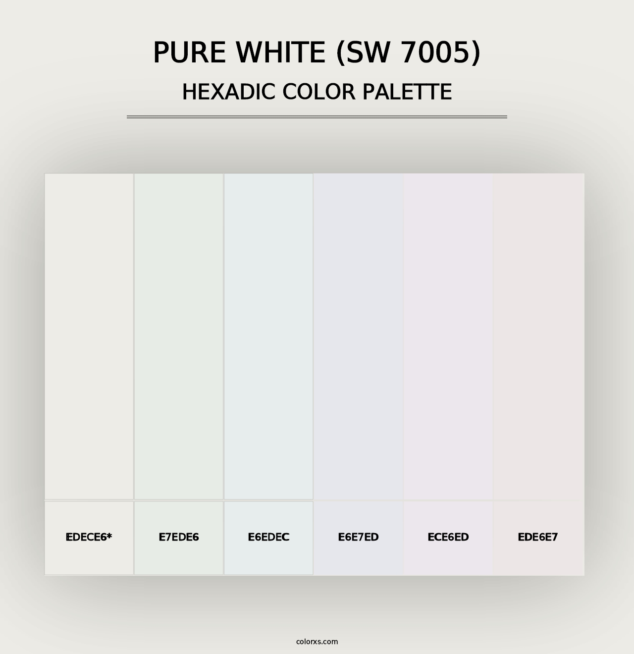 Pure White (SW 7005) - Hexadic Color Palette