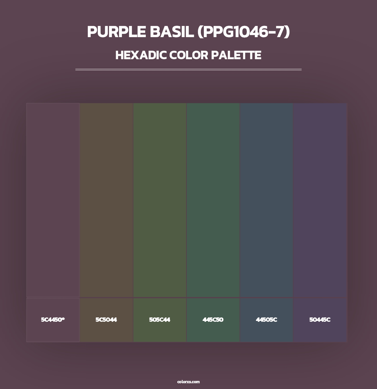 Purple Basil (PPG1046-7) - Hexadic Color Palette