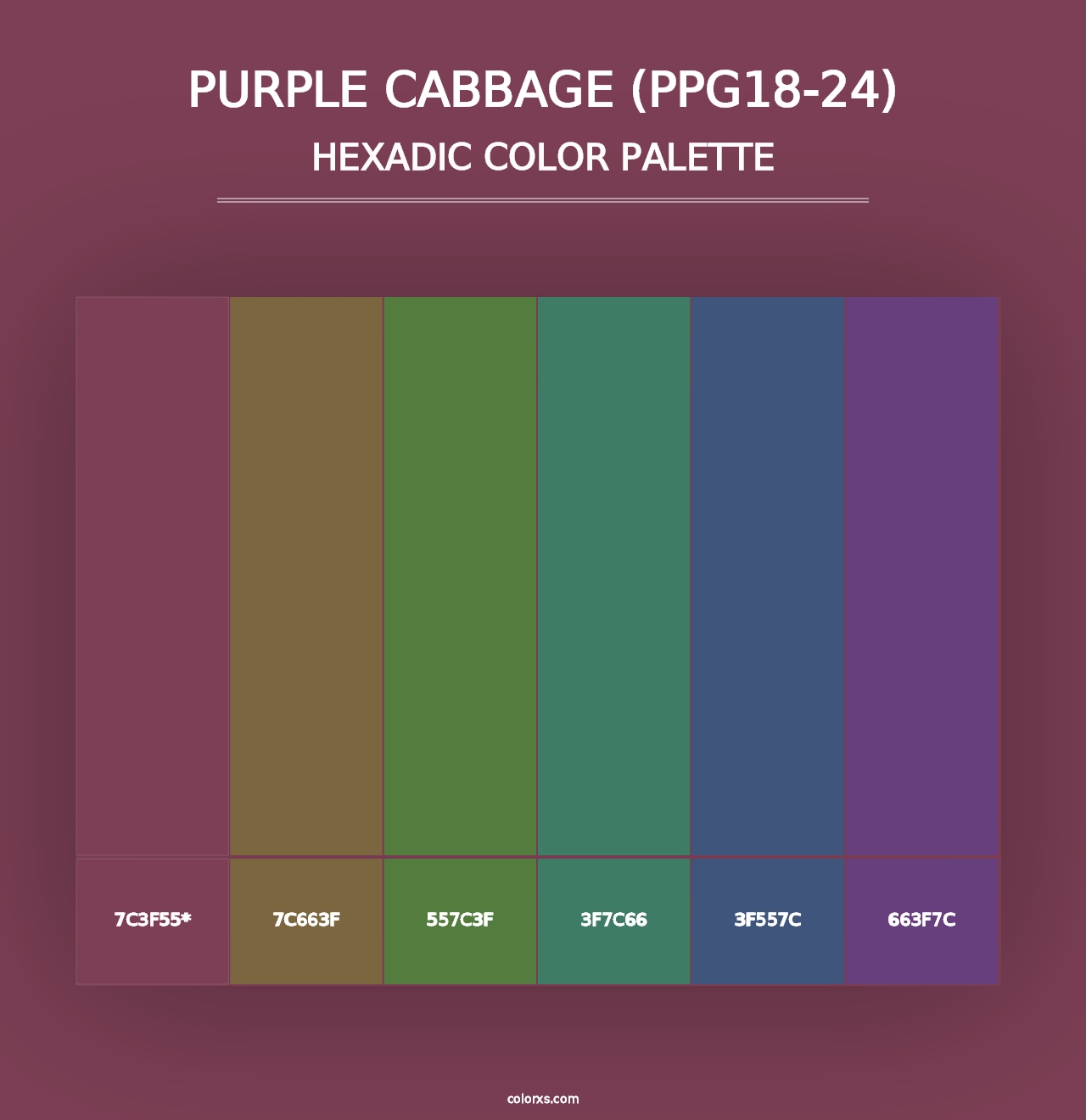 Purple Cabbage (PPG18-24) - Hexadic Color Palette