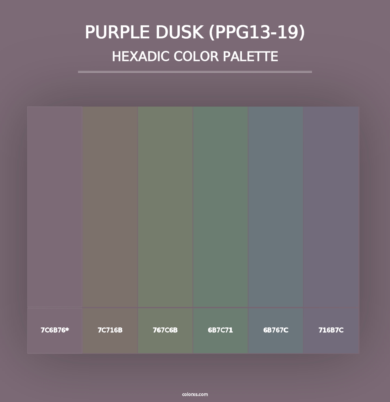 Purple Dusk (PPG13-19) - Hexadic Color Palette