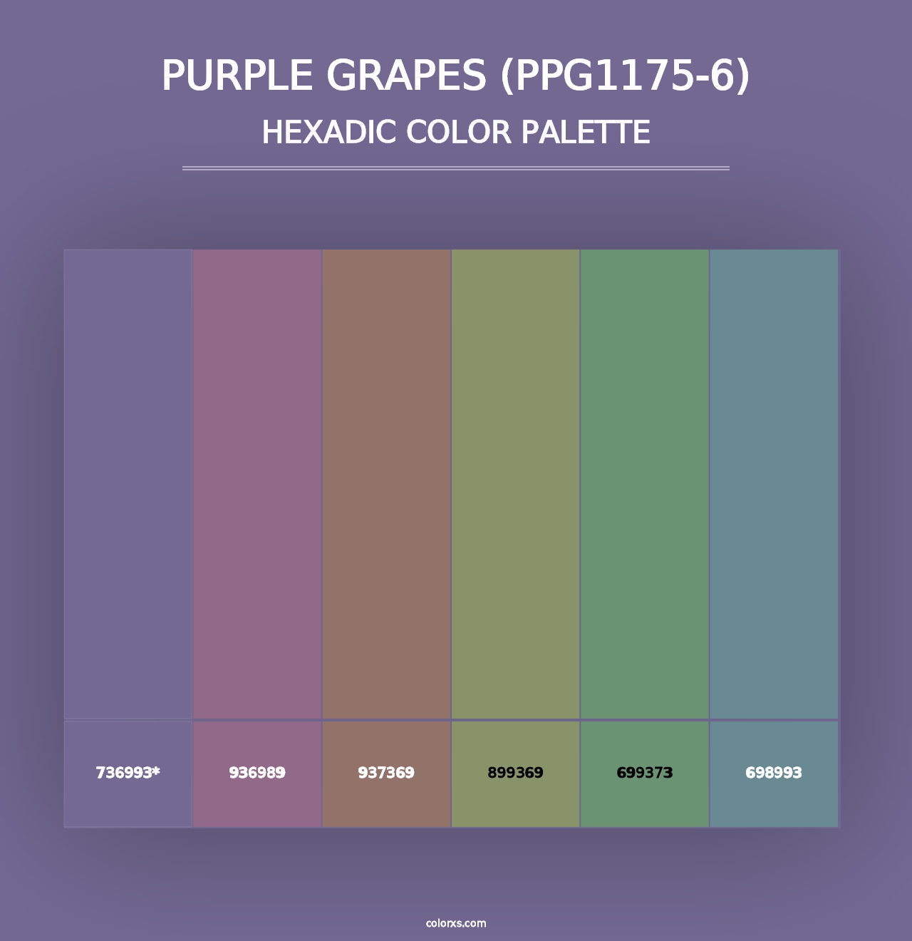 Purple Grapes (PPG1175-6) - Hexadic Color Palette