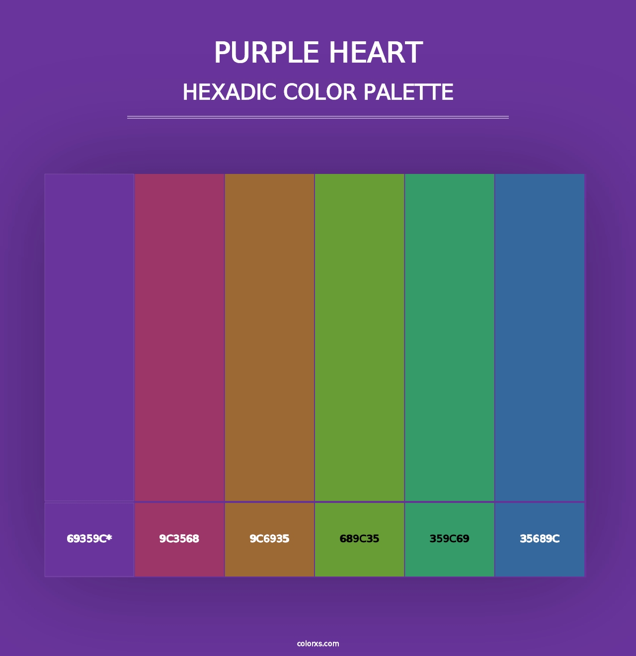 Purple Heart - Hexadic Color Palette