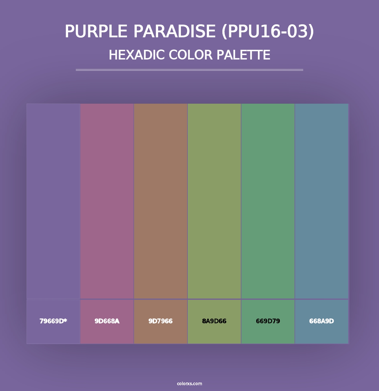 Purple Paradise (PPU16-03) - Hexadic Color Palette