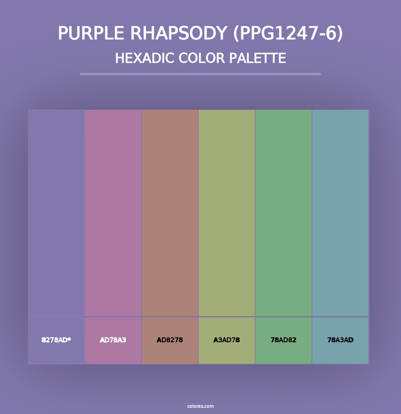 Purple Rhapsody (PPG1247-6) - Hexadic Color Palette