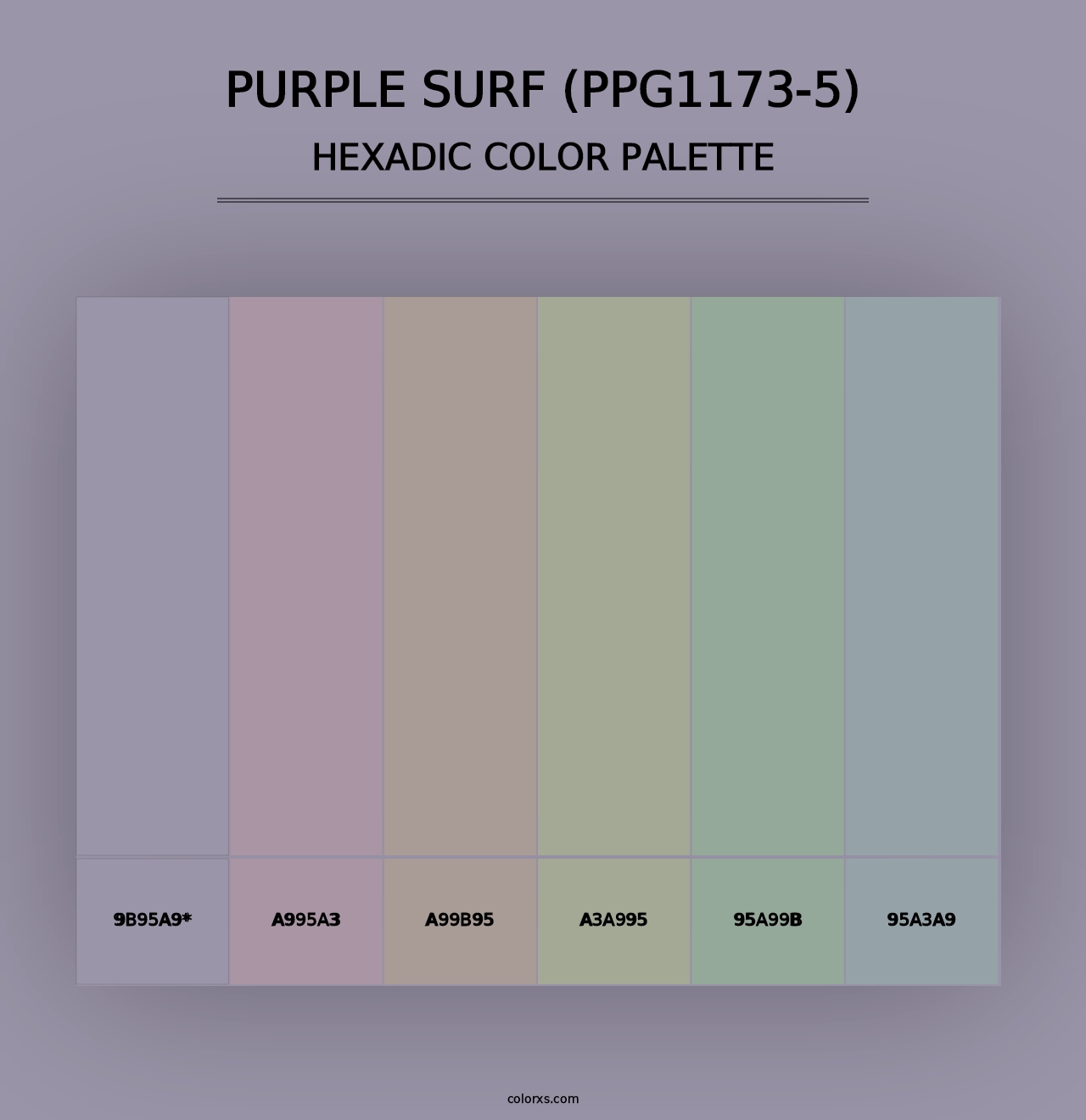 Purple Surf (PPG1173-5) - Hexadic Color Palette