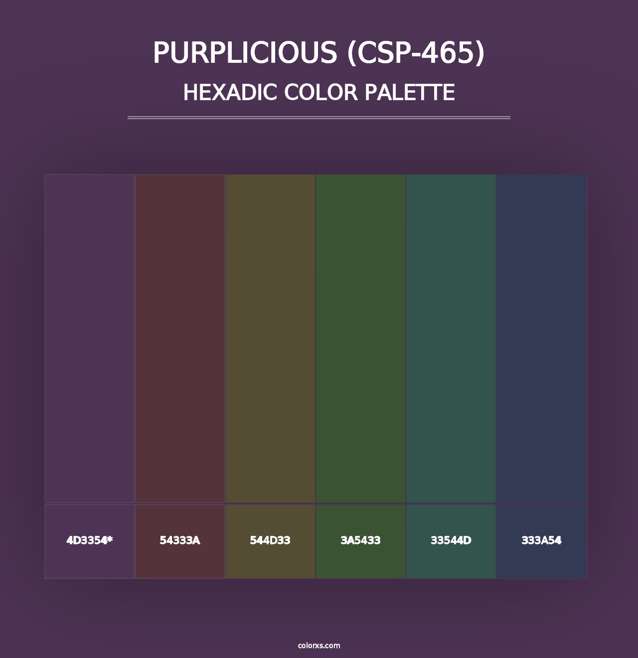 Purplicious (CSP-465) - Hexadic Color Palette