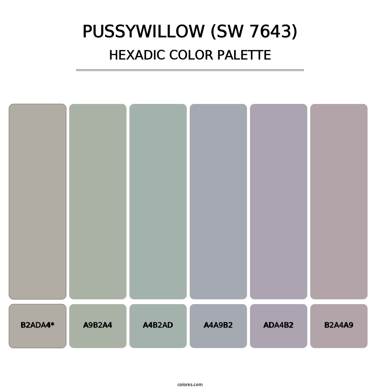 Pussywillow (SW 7643) - Hexadic Color Palette