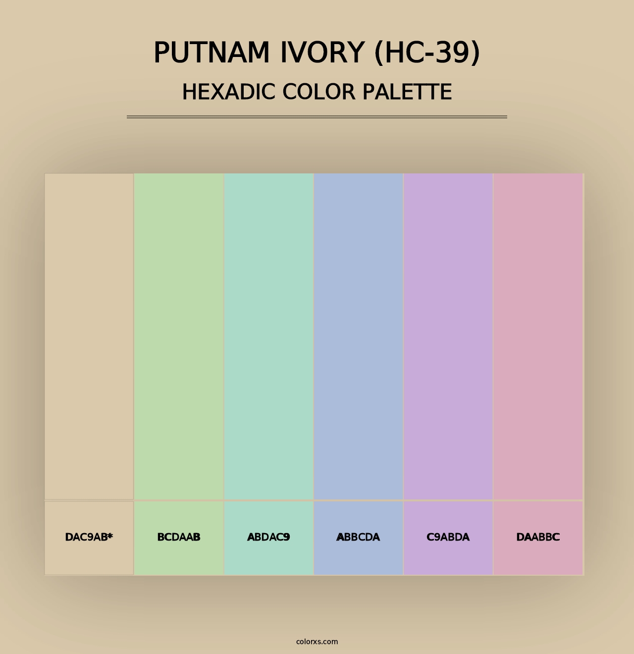 Putnam Ivory (HC-39) - Hexadic Color Palette