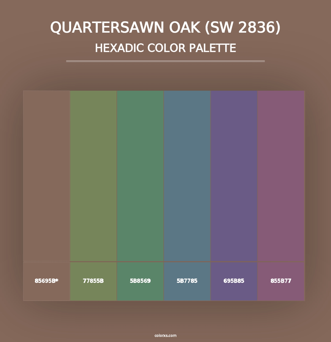 Quartersawn Oak (SW 2836) - Hexadic Color Palette