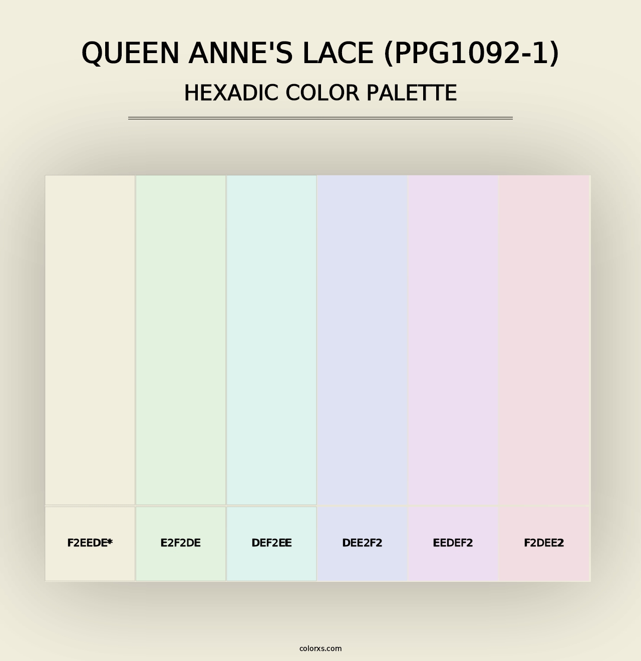 Queen Anne's Lace (PPG1092-1) - Hexadic Color Palette