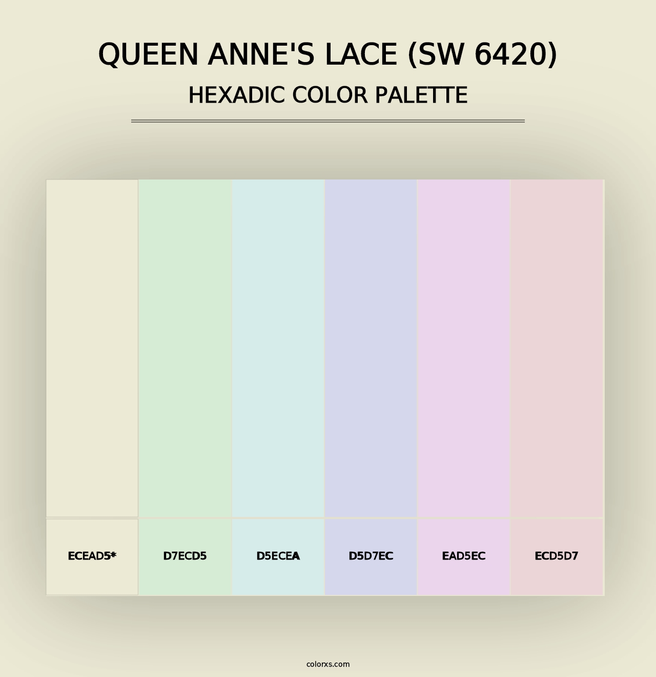 Queen Anne's Lace (SW 6420) - Hexadic Color Palette